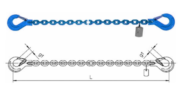 Catena con due ganci grado 100