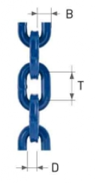 Catena quadra con gancio e puntale grado 100